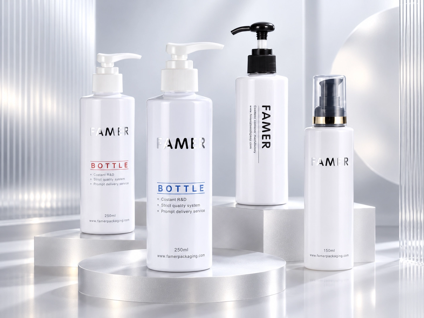 토너, 로션, 페이셜 미스트용 다중 펌프 옵션이 포함된 125ml~400ml PET 화장품 병